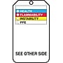 Accuform 5 3/4" x 3 1/4" PF-Cardstock Self-Laminating Tags "HMCIS..", Black On White, 25/Pack (THS601CTP)~#|#~s0784777_sc7