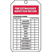 Accuform Signs® 5 3/4" x 3 1/4" PF-Cardstock Fire Inspection Tag "TO FIRE..", Red On White