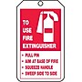Accuform 5 3/4" x 3 1/4" PF-Cardstock Fire Inspection Tag "TO FIRE..", Red On White, 25/Pack (TRS218CTP)~#|#~s0784779_sc7