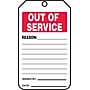 Accuform 5 3/4" x 3 1/4" RP-Plastic Status Tags "OUT..", Red/Black On White, 25/Pack (TRS243PTP)~#|#~s0784781_sc7