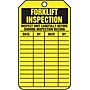 Accuform 5 3/4" x 3 1/4" PF-Cardstock Status Tags "FORKLIFT..", Black On Yellow, 25/Pack (TRS305CTP)~#|#~s0784782_sc7