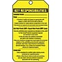 Accuform 5 3/4" x 3 1/4" PF-Cardstock Safety Tags "SCAFFOLD..", Black On Yellow, 25/Pack (TRS318CTP)~#|#~s0784788_sc7