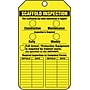 Accuform 5 3/4" x 3 1/4" PF-Cardstock Safety Tags "SCAFFOLD..", Black On Yellow, 25/Pack (TRS318CTP)~#|#~s0784789_sc7