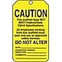 Accuform 5 3/4" x 3 1/4" PF-Cardstock Scaffold Tags "CAUTION THI..", Black On Yellow, 25/Pack (TSS102CTP)~#|#~s0784799_sc7