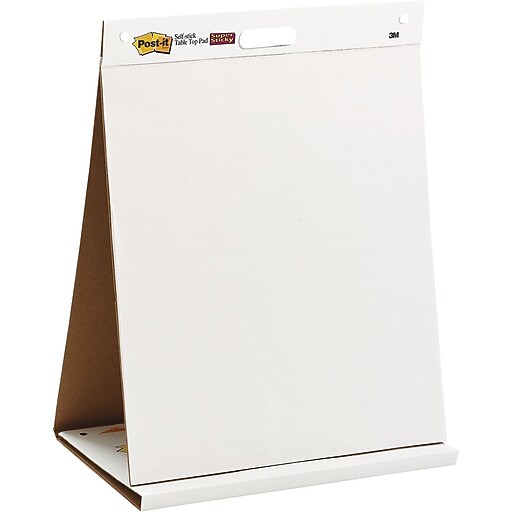 Postit® Tabletop Easel Pad with Dry Erase, White, 20" x 23", Unruled