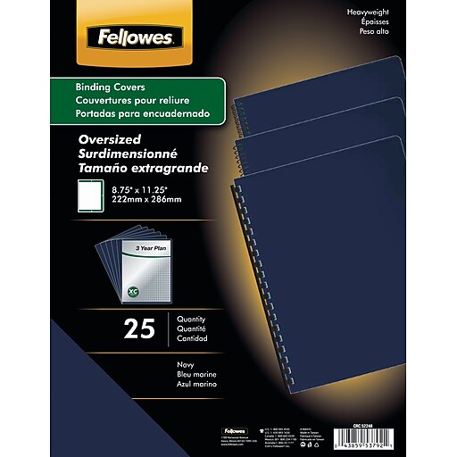 Fellowes Futura Binding Presentation Covers, Oversize, 25 Pack, Navy