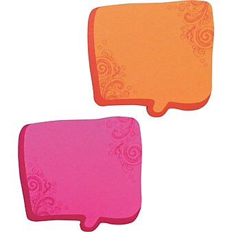 Redi-Tag Thought Bubble Notes, 2 3/4 x 2 3/4, Magenta/Orange, 75-Sheet Pads, 2-Pads (22100)