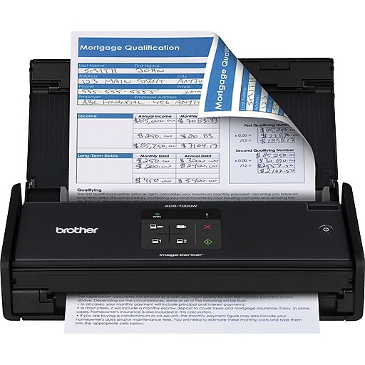 Brother ADS1000W Compact Color Wireless Desktop Scanner Staples