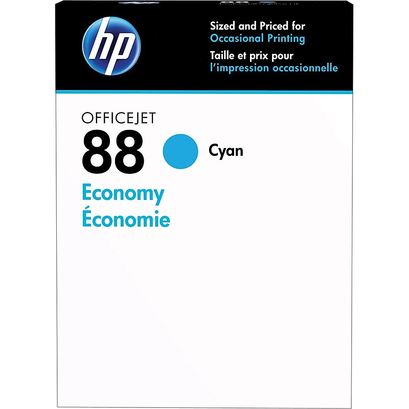 HP 88 Cyan Economy Ink Cartridge, Prints Up to 817 Pages (D8J37AN) image 1