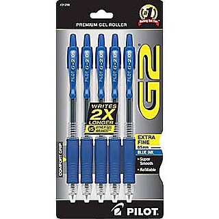 Pilot G2 Retractable Gel Pens, Fine Point, Red Ink, 2/Pack (31033
