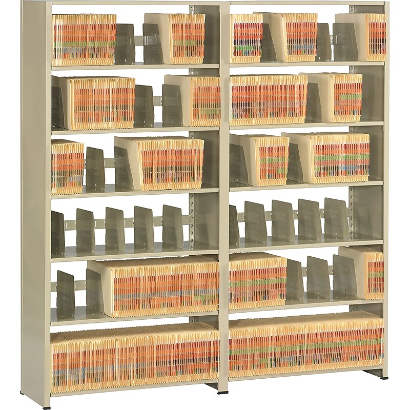 Tennsco Imperial Open Adder Shelving Unit, Supports 400 lb., Sand, 76"H x 36"W x 15"D image 1