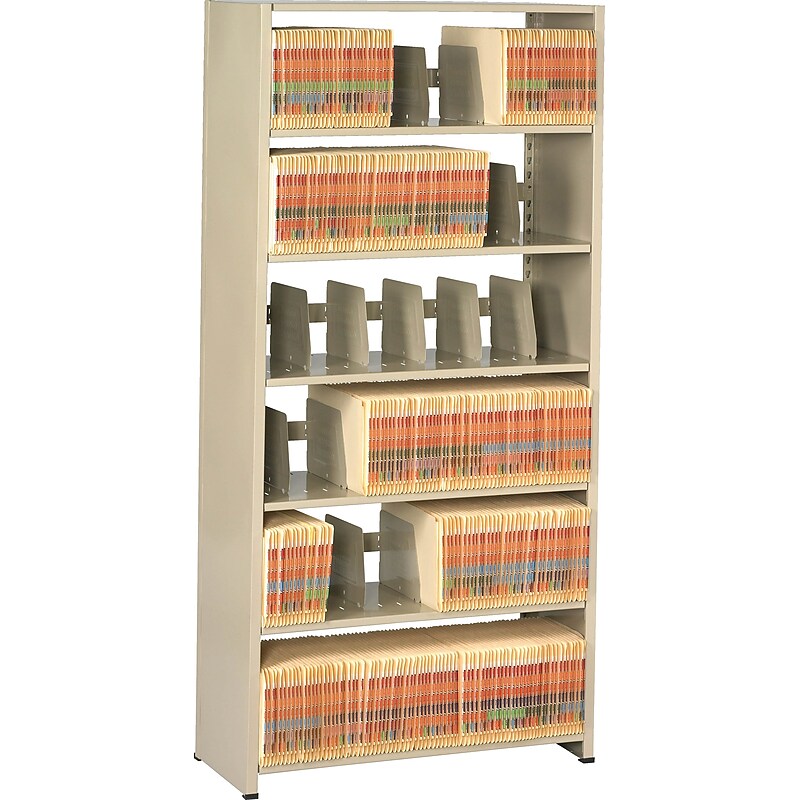 Tennsco Imperial Open Starter Shelving Unit, Supports 400 lb., Sand, 76"H x 36"W x 15"D image 1