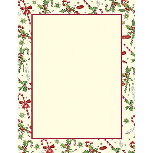 Great Papers® Holiday Stationery Candy Cane &amp; Holly, 80/Count | Staples