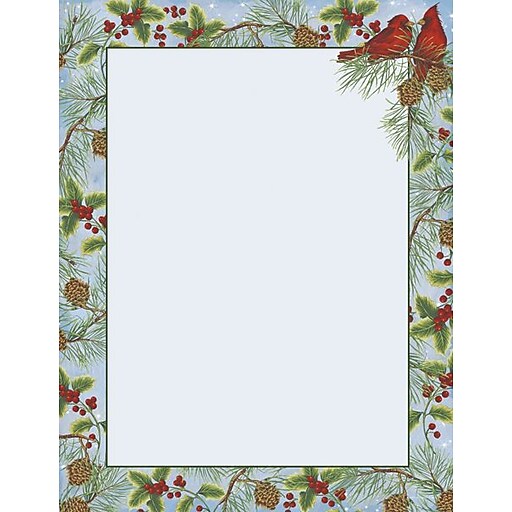 Great Papers Holiday Stationery Cardinal With Pine, 80/Count (2011353