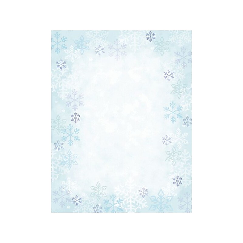 Great Papers® Holiday Stationery Blue Flakes, 80/Count image 1