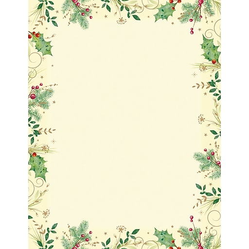 Great Papers Holiday Stationery Holly Branches, 80/Count (2013242