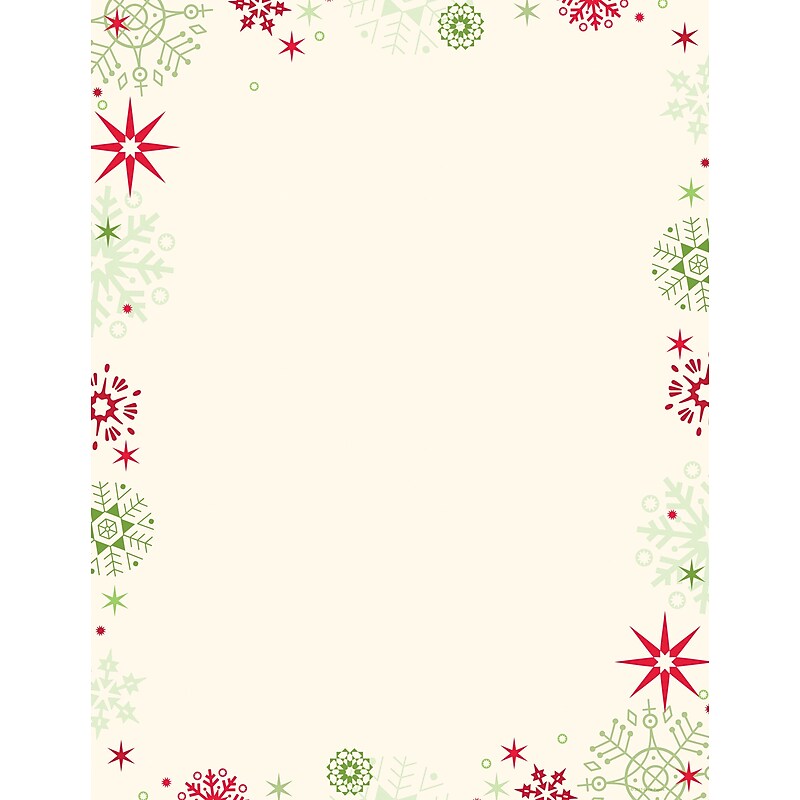 Great Papers! Holiday Stationery Red And Green Flakes  , 80/Count (2013259) image 1