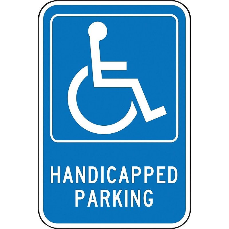 Accuform Reflective "HANDICAPPED PARKING" Parking Sign, 18" x 12", Aluminum (FRA227RA) image 1