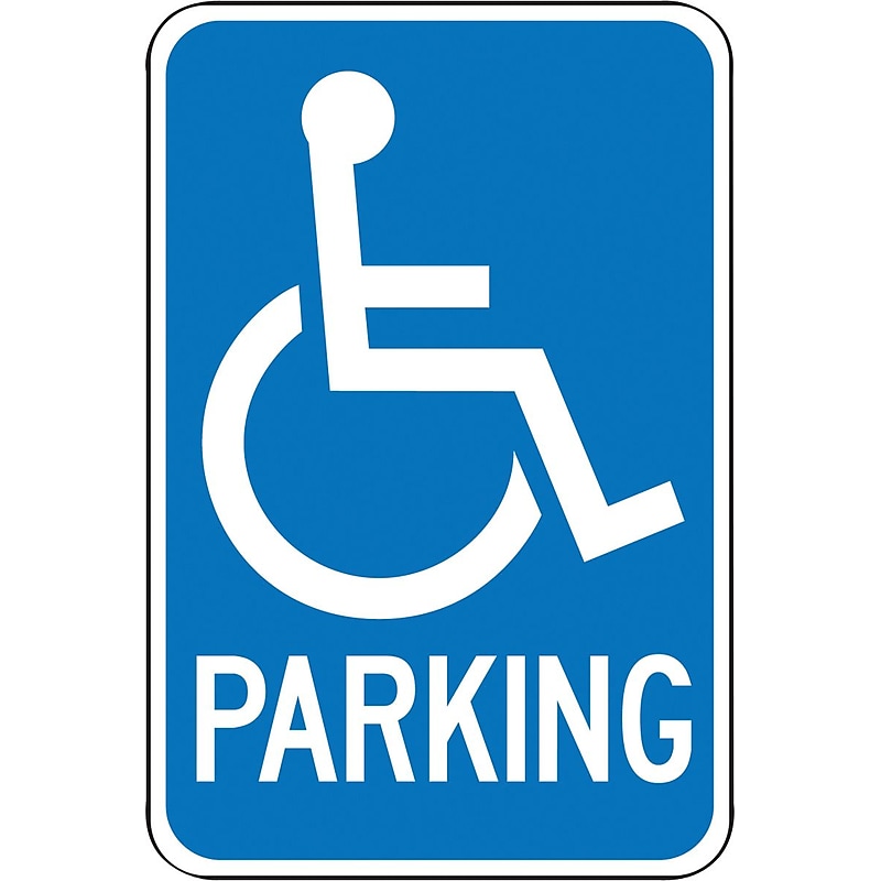 Accuform Reflective "RESERVED HANDICAPPED" Parking Sign, 18" x 12", Aluminum (FRA232RA) image 1