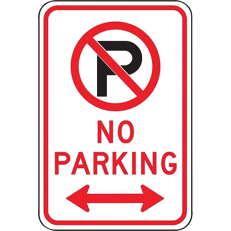 Accuform Reflective "NO PARKING" Parking Sign, 18" x 12", Aluminum (FRP117RA) image 1