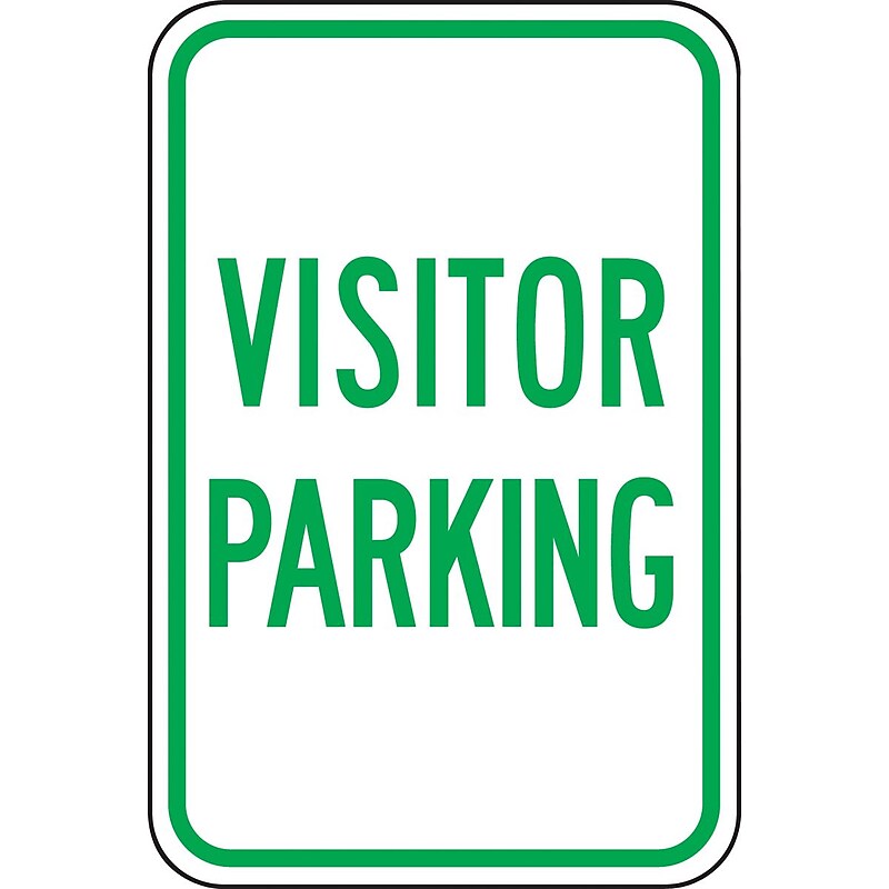 Accuform Reflective "VISITOR PARKING" Parking Sign, 18" x 12", Aluminum (FRP218RA) image 1