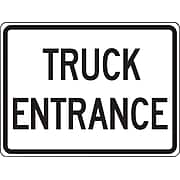 Accuform Signs® 18" x 24" Reflective Aluminum Facility Traffic Sign "TRUCK ENTRANCE", Black On White