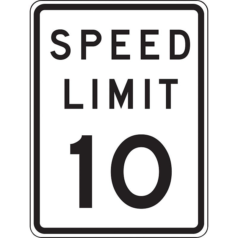 Accuform Prismatic Reflective "SPEED LIMIT 10" Speed Control Sign, 24" x 18", Aluminum (FRR22410HP) image 1