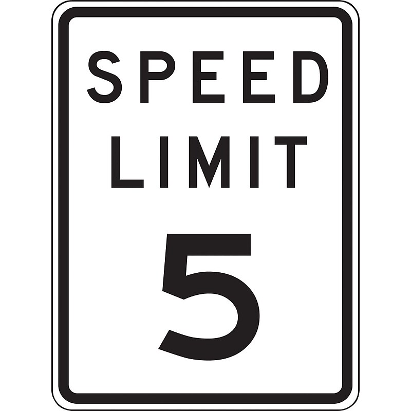 Accuform Prismatic Reflective "SPEED LIMIT 5" Speed Control Sign, 24" x 18", Aluminum (FRR2245HP) image 1