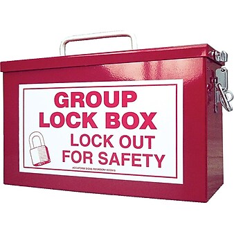 Accuform Signs® Steel Portable Group Lock Box, Red