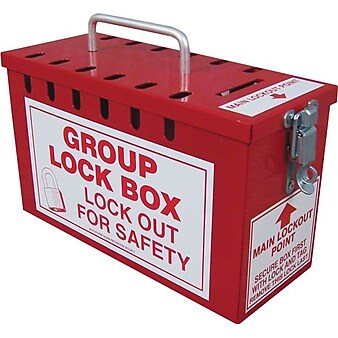 Accuform Signs® Steel Portable Group Slot Lock Box, Red