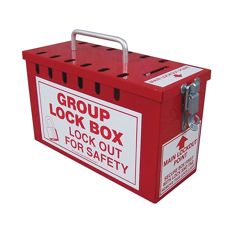Accuform Steel Portable Group Slot Lock Box, Red (KCC617) image 1