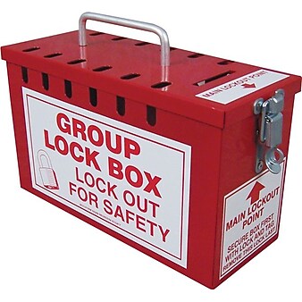 Accuform Signs® Steel Portable Group Slot Lock Box, Red