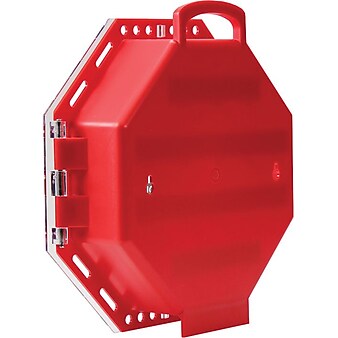 Accuform Signs® STOPOUT® Look n Stop Plastic Group Lock Box, Red