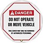 Accuform 24" Vinyl ANSI Steering Wheel Cover "DANGER DO NOT OPERATE..", Black/Red On White (KDD736)~#|#~s0789000_sc7