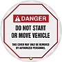 Accuform 24" Vinyl ANSI Steering Wheel Cover "DANGER DO NOT START..", Black/Red On White (KDD737)~#|#~s0789001_sc7