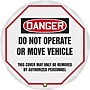Accuform 16" Vinyl OSHA Steering Wheel Cover "DANGER DO NOT OPERATE..", Black/Red On White (KDD811)~#|#~s0789005_sc7