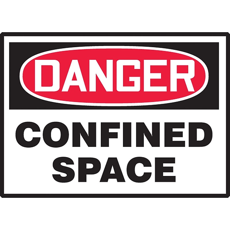 Accuform 3 1/2" x 5" Adhesive Vinyl Safety Label "DANGER CONFI..", Red/Black On White, 5/Pack (LCSP266VSP) image 1