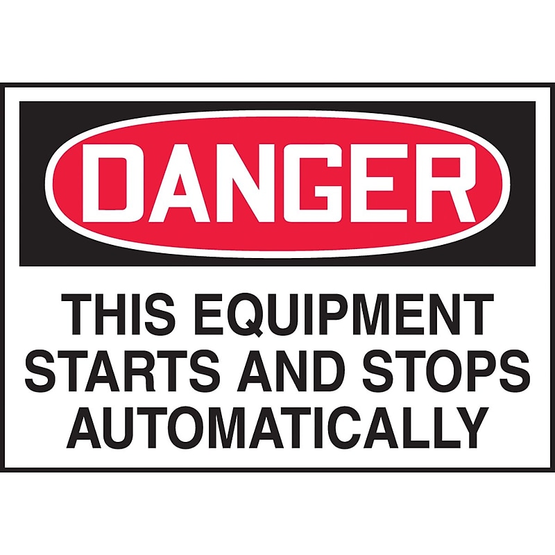 Accuform 3 1/2" x 5" Adhesive Vinyl Safety Label "DANGER THIS..", Red/Black On White, 5/Pack (LEQM269VSP) image 1