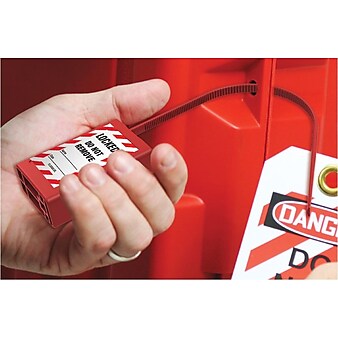 Accuform Signs® STOPOUT® Plastic Disposable Padlock Seal, Red