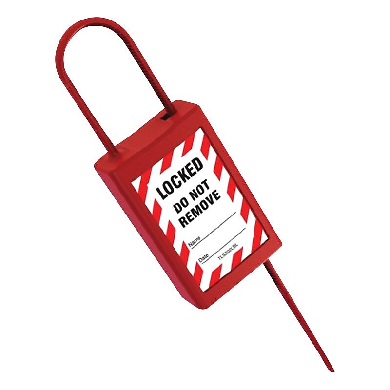 Accuform STOPOUT Plastic Disposable Padlock Seal, Red, 10/Pack (TLS202) image 1