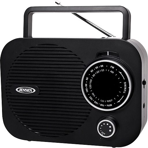 Jensen® Radios, MR550BK Portable AM/FM Radio, Black Staples