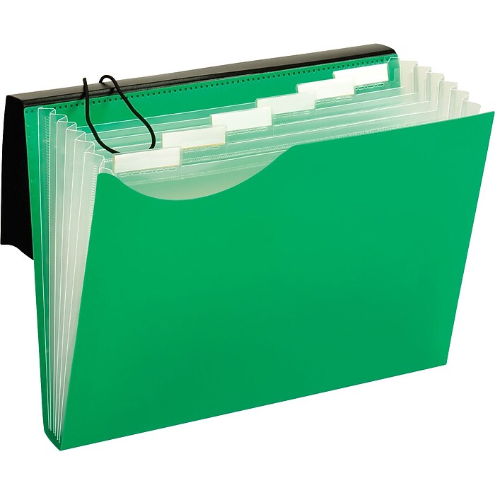 Pendaflex Plastic Accordion File, 7-Pocket, Letter, Green