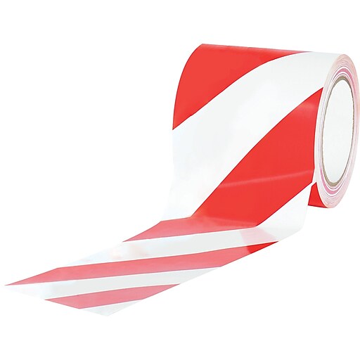 Tape Logic™ 4" x 36 yds. Striped Vinyl Safety Tape, Red/White, 3/Pack