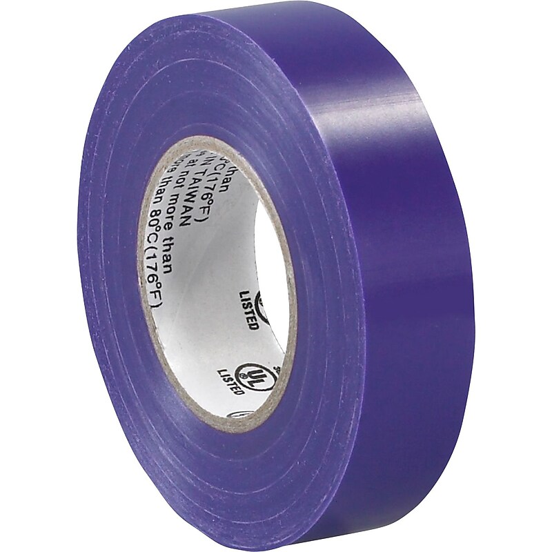 Tape Logic™ 3/4"(W) x 20 yds(L) Vinyl Electrical Tape, Purple,  10/Pack image 1