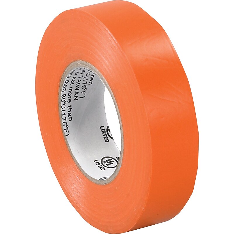 Tape Logic™ 3/4"(W) x 20 yds(L) Vinyl Electrical Tape, Orange,  10/Pack image 1