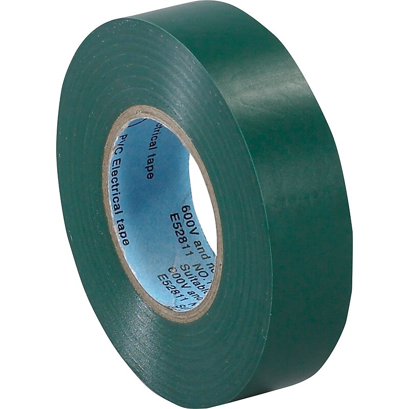Tape Logic™ 3/4"(W) x 20 yds(L) Vinyl Electrical Tape, Green,  10/Pack image 1