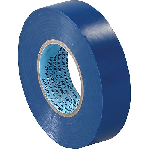 Tape Logic™ 3/4"(W) x 20 yds(L) Vinyl Electrical Tape, Blue, 10/Pack