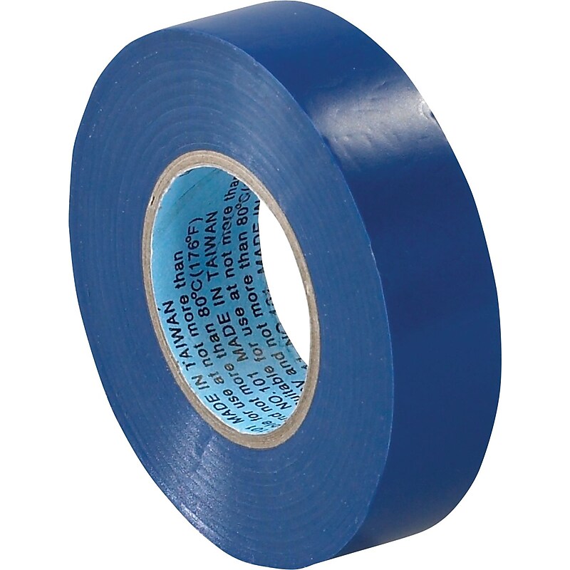 Tape Logic™ 3/4"(W) x 20 yds(L) Vinyl Electrical Tape, Blue,  10/Pack image 1