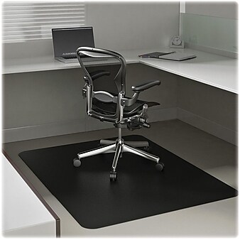 Deflect-O EconoMat 46" X 60" Occasional Use Chair Mat for Commercial Low Pile Carpeting, Black (CM11442FBLK)
