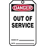 Accuform 5 3/4" x 3 1/4" PF-Cardstock Safety Tag "DANGER OUT OF SERVICE", Red/Black On White, 25/Pack (MDT246CTP)~#|#~s0791920_sc7